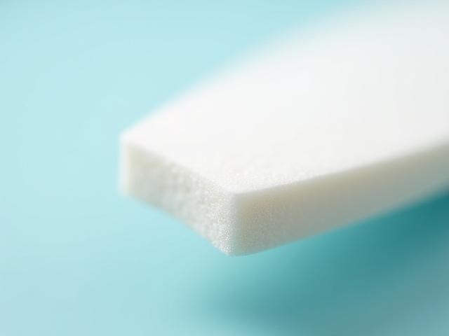 Close-up of recycled EPS foam blank for a surfboard